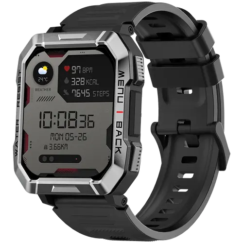 Blackview W60, 2.01inch HD,900mAh Battery, LED Flashlight & Compass Function, 24-hour SpO2 Detection + Heart Rate Monitoring, Monitor Sleep status, Calls and SMS notification, Black