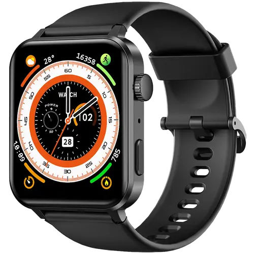 Blackview R30 Pro Fitness Smartwatch, 1.83-inch HD,220mAh Battery, 24-hour SpO2 Detection + Heart Rate Monitoring, Monitor Sleep status, Calls and SMS notification, Black