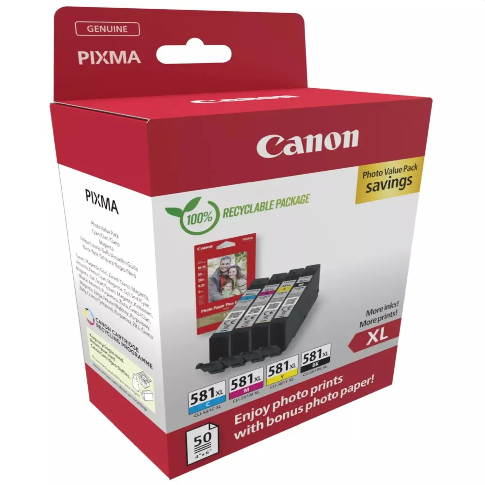 Consumabil, Canon CLI-581 XL C/M/Y/BK PVP - image 1