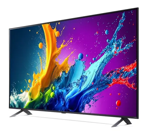 Телевизор, LG 65QNED80T3A, 65" 4K QNED HDR Smart TV, 3840x2160, DVB-T2/C/S2, Alpha 5 AI 4K Gen7, HDR 10 PRO, webOS 24 ThinQ, 4K Upscaling, WiFi 5, Voice Controll, Bluetooth 5.1, AirPlay 2, LAN, CI, HDMI, SPDIF, 2 pole Stand , Silver - image 1