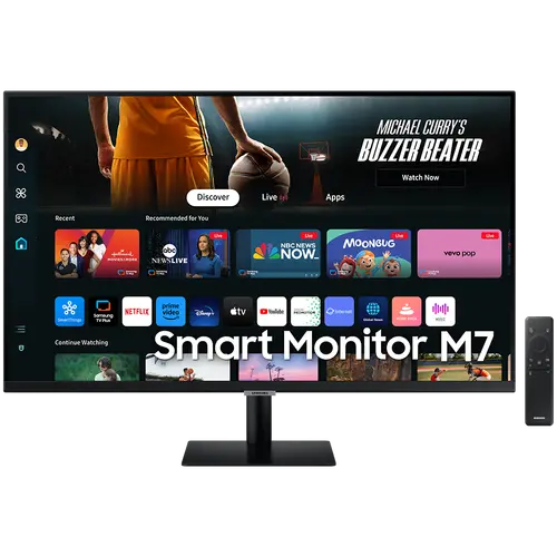 Monitor LED Samsung LS32DM702UUXDU SMART M70D, 32" UHD FLAT 16:9 (3840x2160) VA 60Hz, 300 cd/m2, 3000:1, HDR10, 4ms, 178/178, 2xHDMI, USB-C, Remote control, Speakers 5Wx2, Tilt/HeightAdj, 2Y
