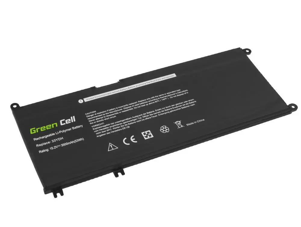 Батерия за лаптоп GREEN CELL, Dell 33YDH, Dell Inspiron G3 3579, 3779, G5 5587, G7 7588, 7577, 7773, 7778, 7779, 7786, Latitude 3380, 3480, 3490, 3590, 15.2V, 3400mAh - image 1
