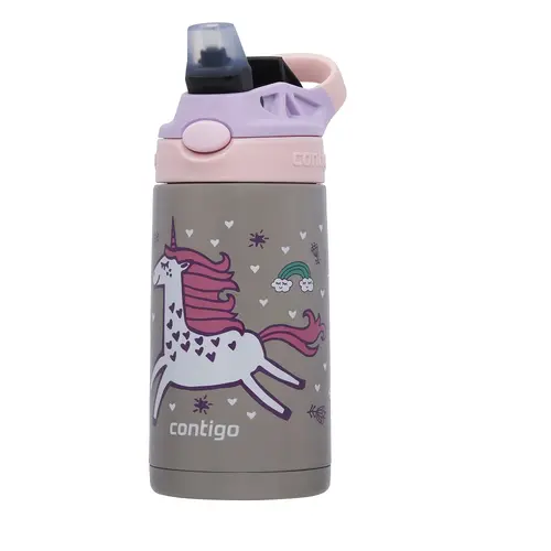 Παιδικό μπουκάλι CONTIGO Easy Clean, ανοξείδωτο ατσάλι, 380 ml, Flying Unicorn - 1