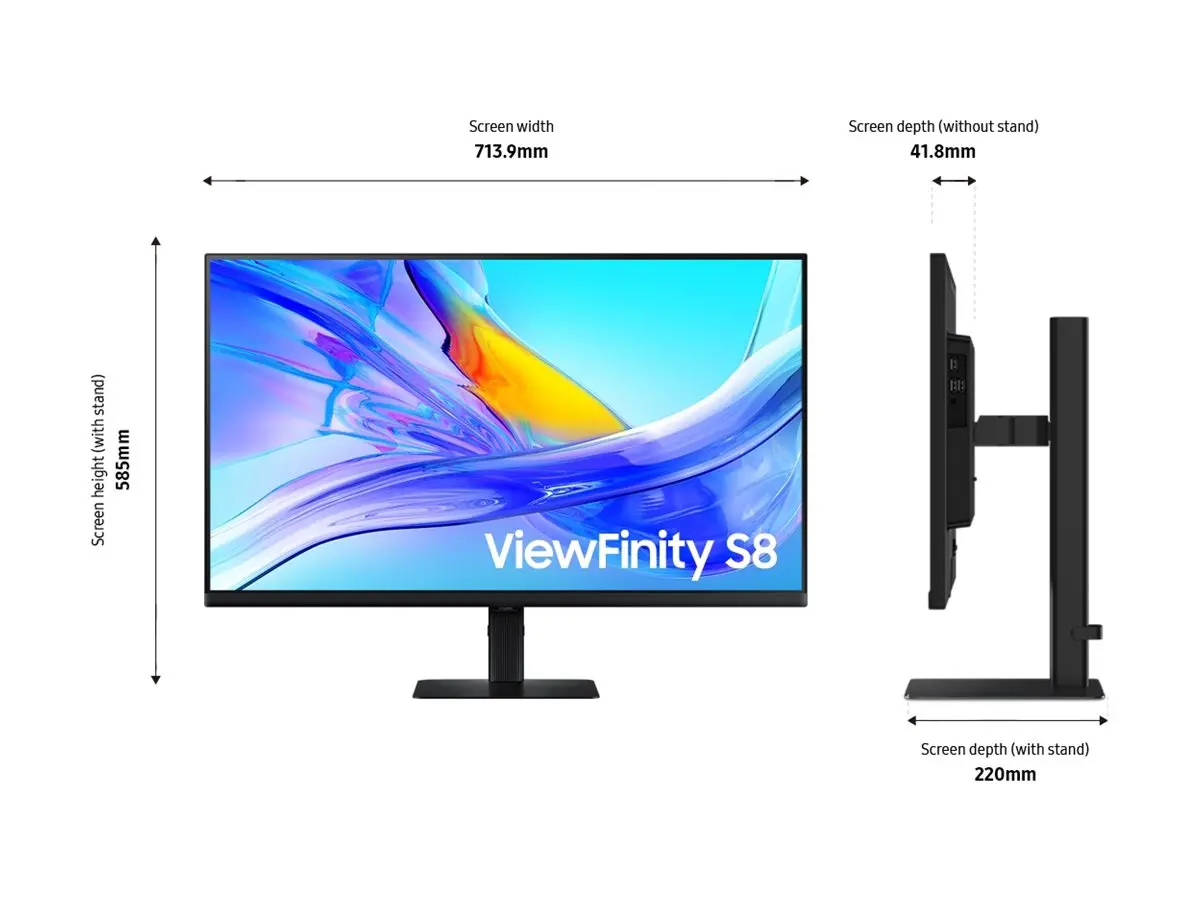 Монитор, Samsung 32D800  32" VA LED, 3840x2160 PBP, PIP, USB-C 90W, USB 3.0, DP, HDMI Black - image 9