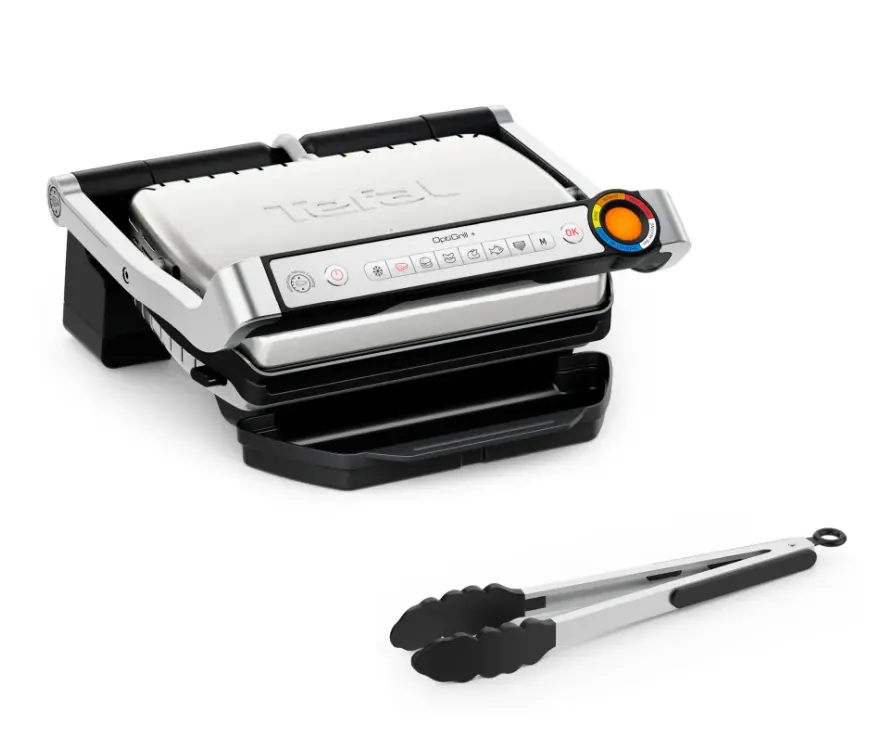 Grătar, Tefal GC718D10 OPTIGRILL UPGRADE + TONG SUS