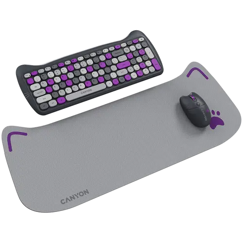 CANYON HSET-W6 EN Keyboard+Mouse Kitty Edition AAA+АА Wireless Violet - image 4