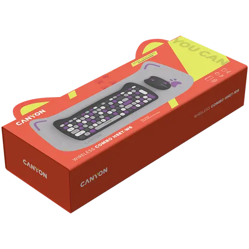 CANYON HSET-W6 EN Keyboard+Mouse Kitty Edition AAA+АА Wireless Violet - image 5