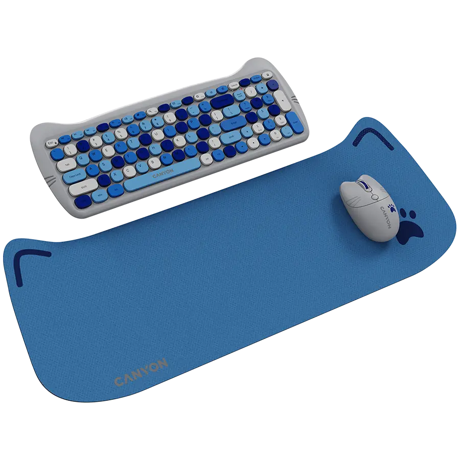 CANYON HSET-W6 EN Keyboard+Mouse Kitty Edition AAA+АА Wireless Blue - image 1