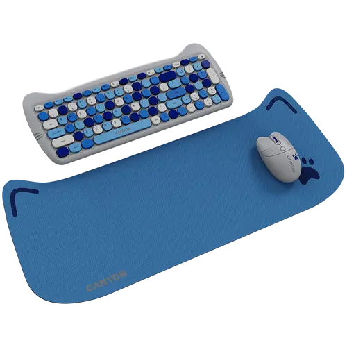 CANYON HSET-W6 EN Keyboard+Mouse Kitty Edition AAA+АА Wireless Blue - image 1