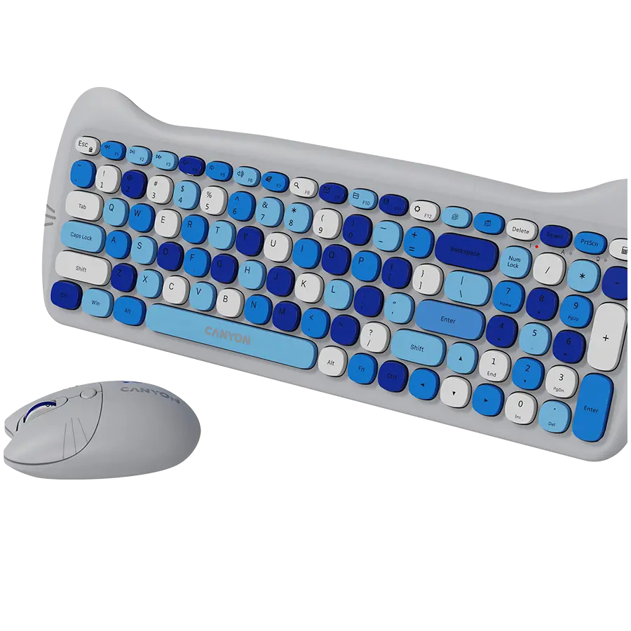 CANYON HSET-W6 EN Keyboard+Mouse Kitty Edition AAA+АА Wireless Blue - image 2