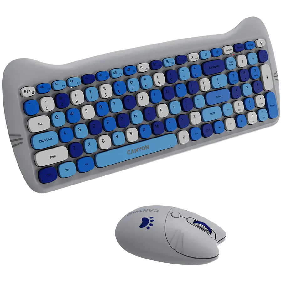 CANYON HSET-W6 EN Keyboard+Mouse Kitty Edition AAA+АА Wireless Blue - image 3