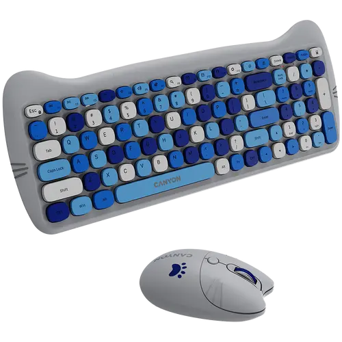 CANYON HSET-W6 EN Keyboard+Mouse Kitty Edition AAA+АА Wireless Blue - image 3
