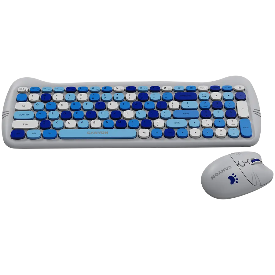 CANYON HSET-W6 EN Keyboard+Mouse Kitty Edition AAA+АА Wireless Blue - image 4