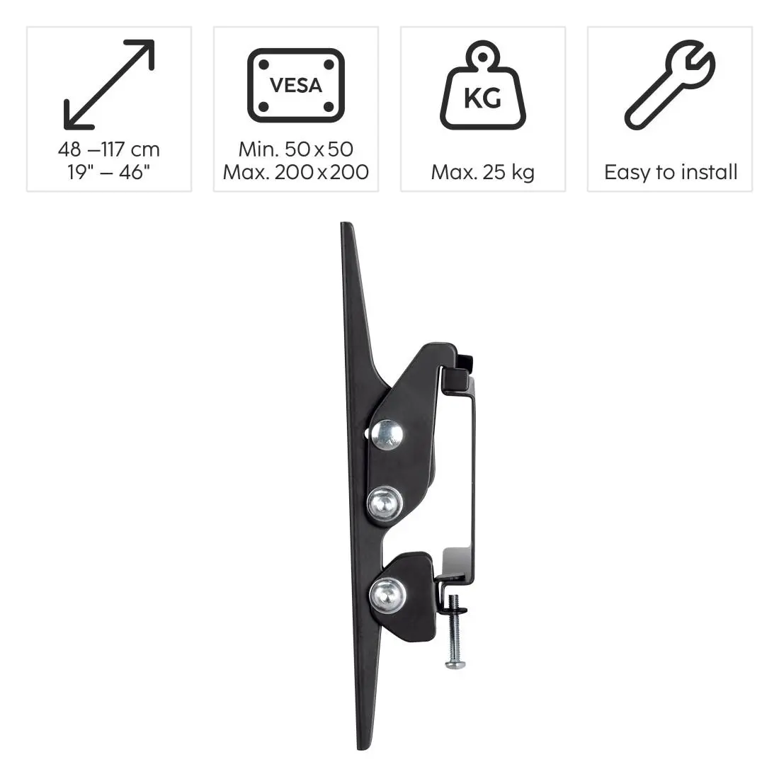 Επιτοίχια βάση για τηλεόραση, 19-46", 200x200, έως 25kg - image 7
