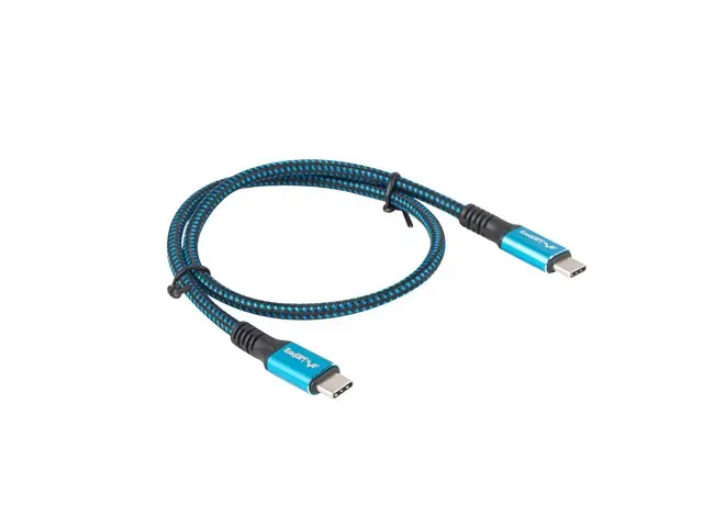 Кабел, Lanberg USB-C(M) -> USB-C (M) 4.0 cable 0.5m 100W 8K 30Hz Black-Blue - image 1