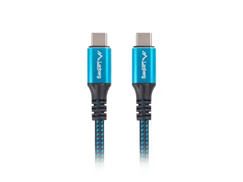 Кабел, Lanberg USB-C(M) -> USB-C (M) 4.0 cable 0.5m 100W 8K 30Hz Black-Blue - image 3