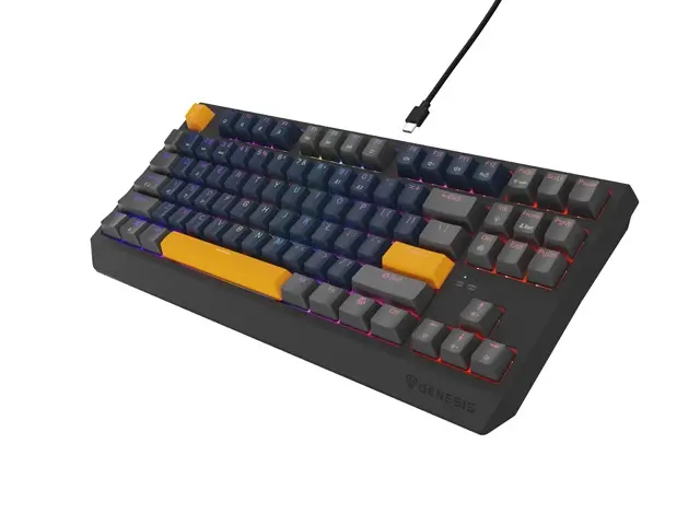 Клавиатура, Genesis Gaming Keyboard Thor 230 TKL Naval Blue Positive US Black RGB Mechanical Outemu Panda - image 1