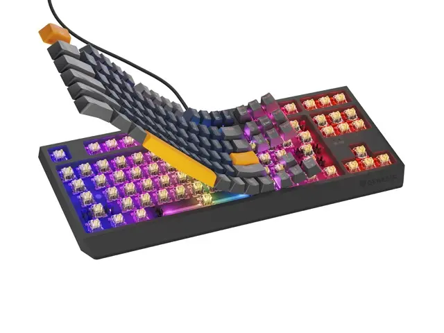 Клавиатура, Genesis Gaming Keyboard Thor 230 TKL Naval Blue Positive US Black RGB Mechanical Outemu Panda - image 4