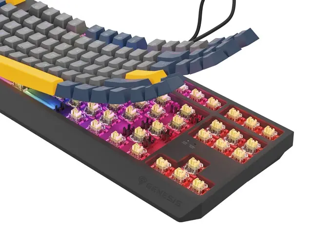 Клавиатура, Genesis Gaming Keyboard Thor 230 TKL Naval Blue Negative US RGB Mechanical Outemu Panda - image 1