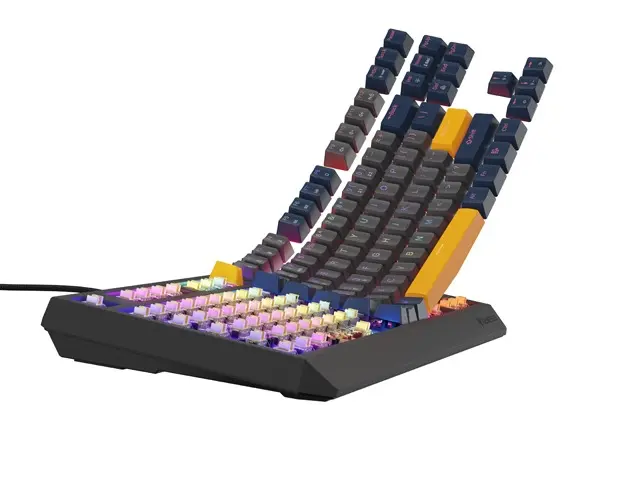 Клавиатура, Genesis Gaming Keyboard Thor 230 TKL Naval Blue Negative US RGB Mechanical Outemu Panda - image 4