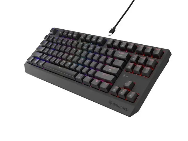 Клавиатура, Genesis Gaming Keyboard Thor 230 TKL Wireless US Black RGB Mechanical Outemu Silent Lemon - image 3