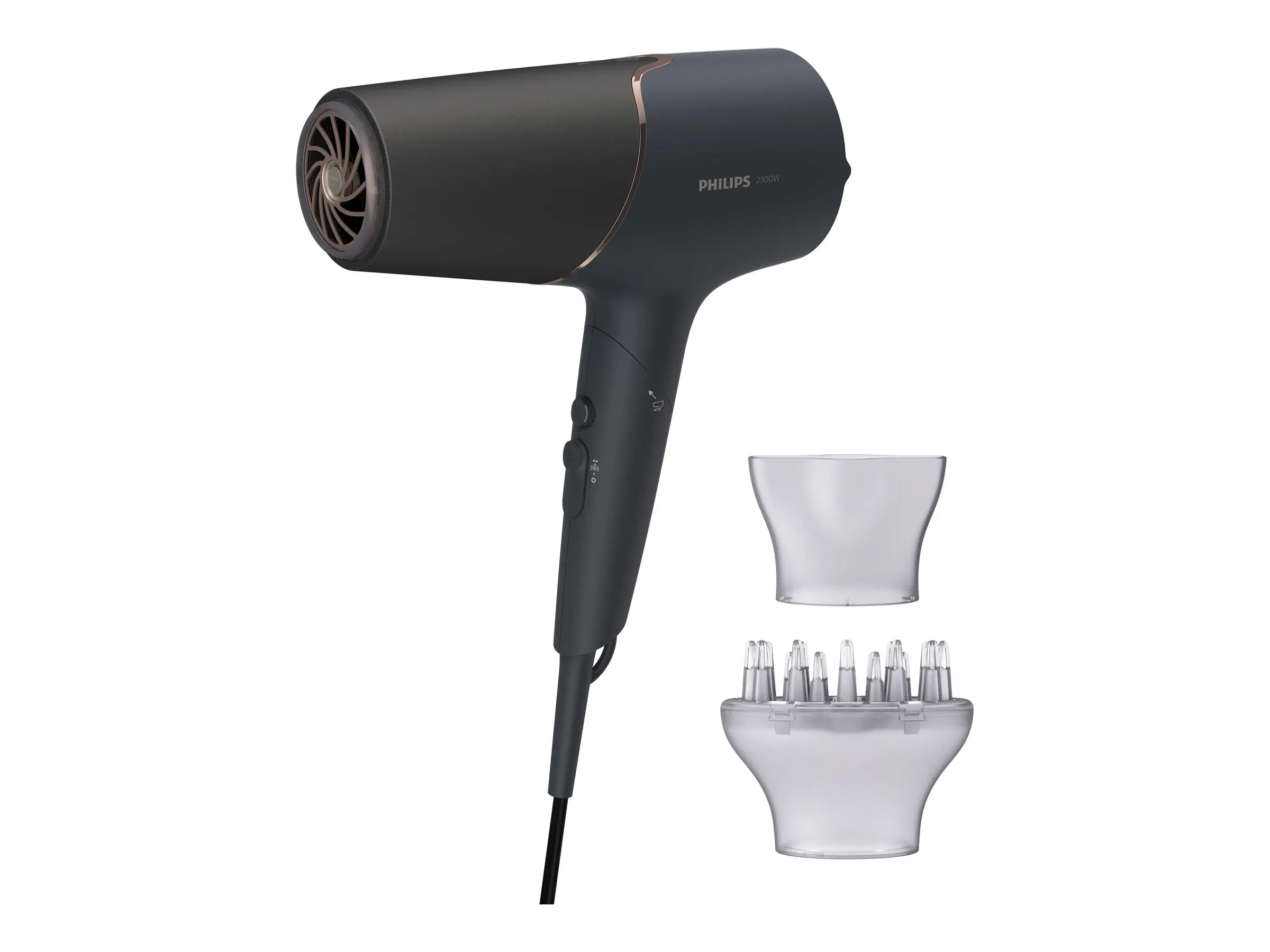 PHILIPS Uscător de păr 2300W Series 5000 tehnologie ThermoShield îngrijire ionică 6 trepte culoare negru