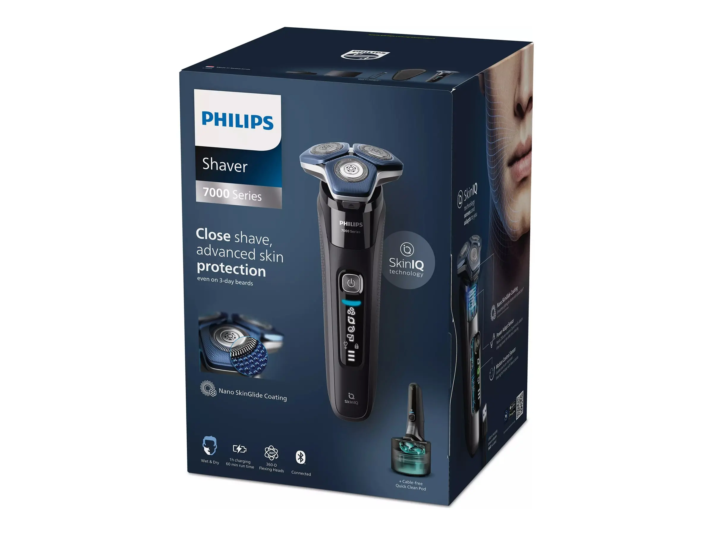 PHILIPS Електрическа самобpcъсначка 7000 за сухо и мокро бръснене ножчета SteelPrecision калъф за съхранение система за почистване - image 5