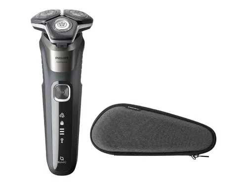 PHILIPS Електрическа самоpcъсначка series 5000 за сухо и мокро бръснене ножчета SteelPrecision калъф за съхранение