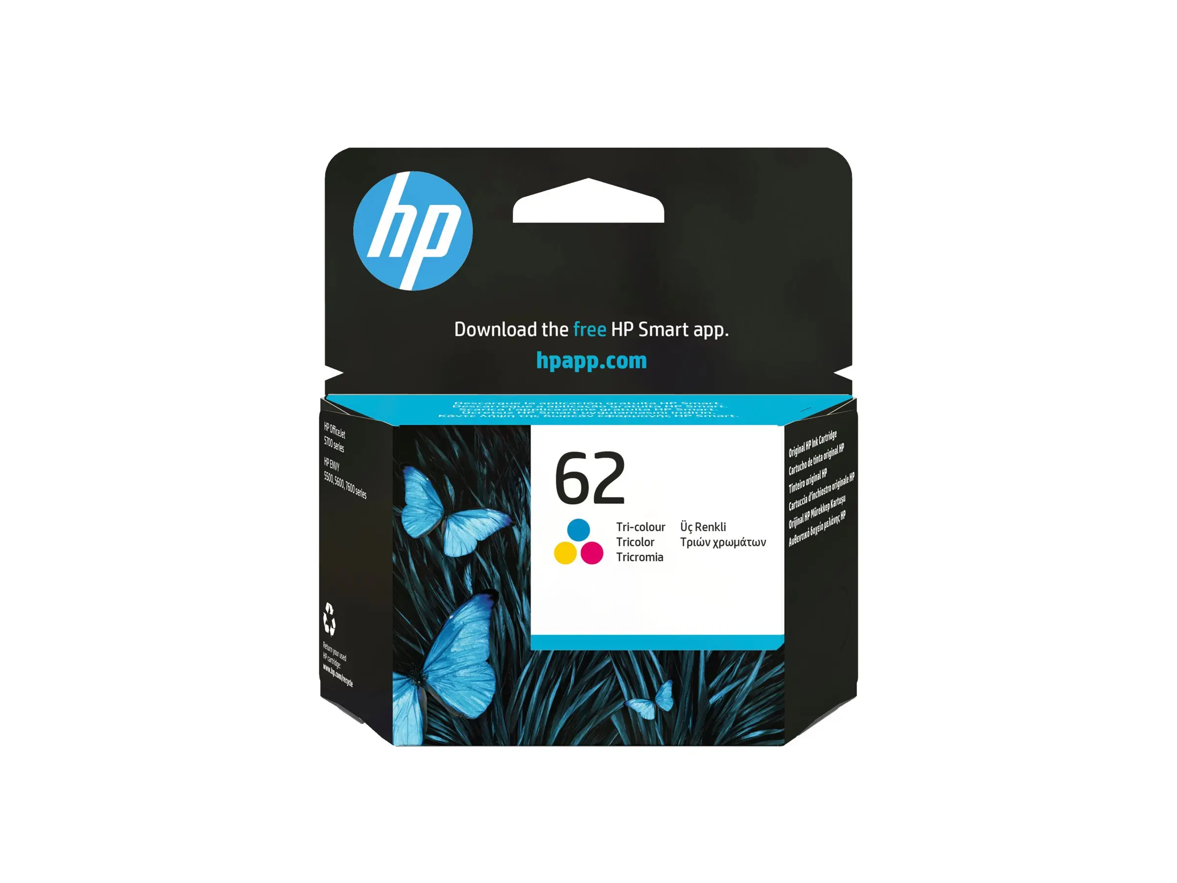 HP 62 ink cartridge tri-colour standard capacity 1-pack