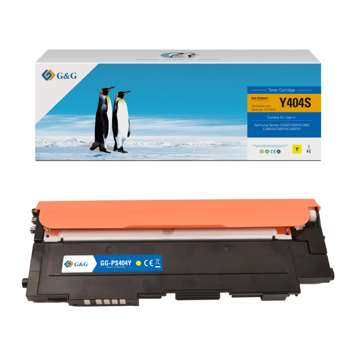 КАСЕТА ЗА SAMSUNG Xpress C430/C430W/C480/C480W/C480FN/C480FW - Yellow - CLT-Y404S (CLTY404S) - PN NT-PS404Y-B / NT-PS404Y-V3 - G&G
