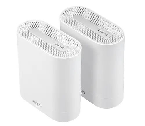 Меш система, Asus Business Mesh WiFi system, ExpertWiFi EBM68 2PK, AX7800, Tri-Band, Quad-Core 1.7GHz CPU, 256MB/1GB Flash/RAM, 2.5G port, OFDMA, Beamforming, 8 SSIDs, customize guest portal, Commercial-Grade Network Security & VPN, wall mounting,White - image 1