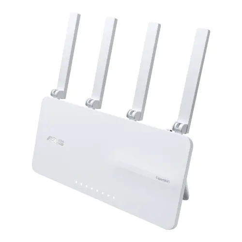 Рутер, Asus Business Router & Access Point ExpertWiFi EBR63, AX3000, Dual-Band, Quad-Core 1.7GHz CPU, 256MB/512MB Flash/RAM, Gigabit, OFDMA, Beamforming, Switch & Security Gateway, 5 SSIDs, VLAN, SDN, site-to-sit VPN, wall mounting, White