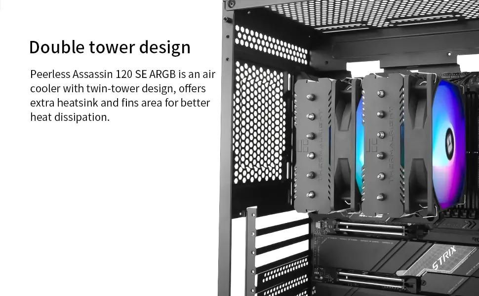 Thermalright охладител CPU Cooler Peerless Assassin 120 SE A-RGB - Dual-Tower - LGA1851/LGA1700/AM5 - image 10