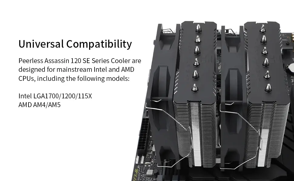 Thermalright охладител CPU Cooler Peerless Assassin 120 SE A-RGB - Dual-Tower - LGA1851/LGA1700/AM5 - image 14