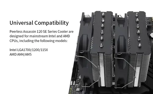 Thermalright охладител CPU Cooler Peerless Assassin 120 SE A-RGB - Dual-Tower - LGA1851/LGA1700/AM5 - image 14