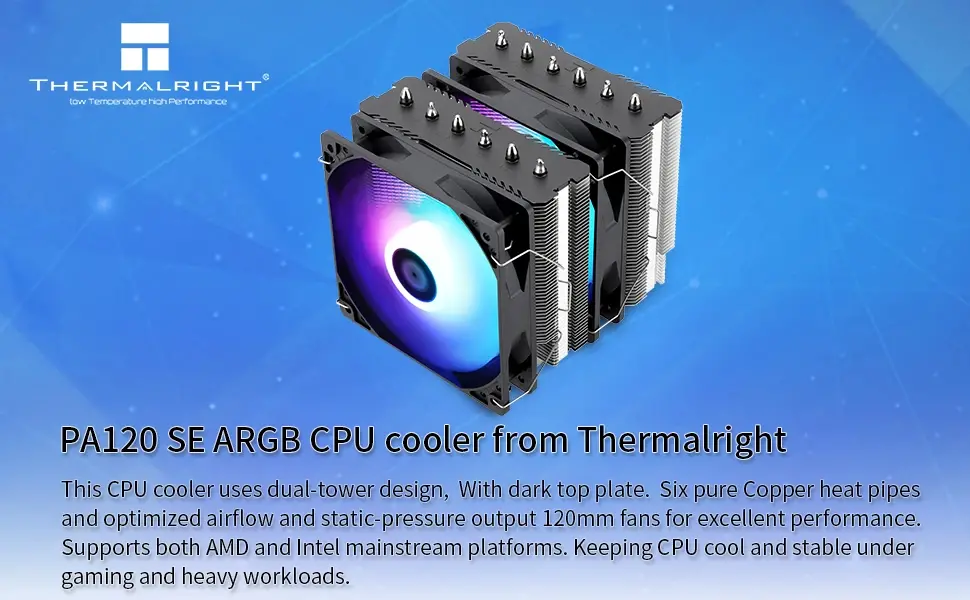 Thermalright ψύκτρα CPU Cooler Peerless Assassin 120 SE A-RGB - Dual-Tower - LGA1851/LGA1700/AM5 - image 9
