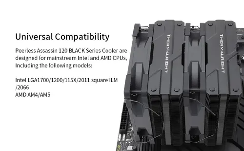 Thermalright cooler CPU Cooler Peerless Assassin 120 Black - Dual-Tower - LGA1851/LGA1700/AM5 - 13