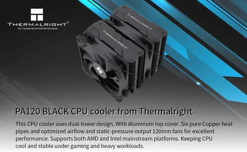 Thermalright cooler CPU Cooler Peerless Assassin 120 Black - Dual-Tower - LGA1851/LGA1700/AM5 - 9