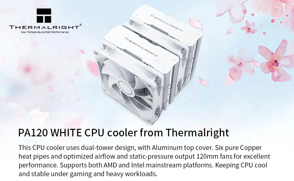 Thermalright охладител CPU Cooler Peerless Assassin 120 White - Dual-Tower - LGA1851/LGA1700/AM5 - image 14