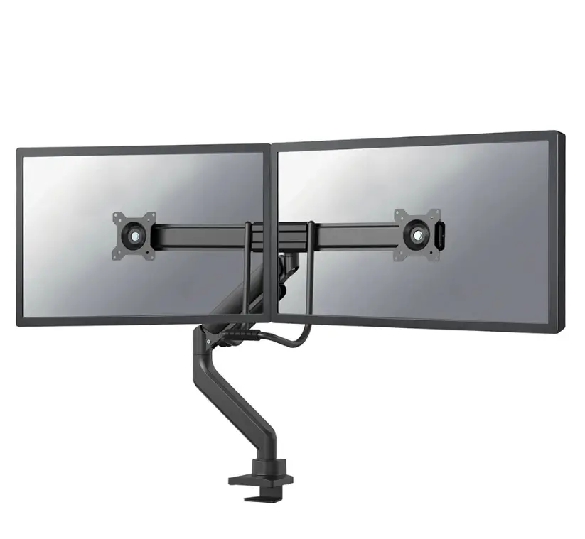 Стойка, Neomounts Screen Desk Mount 2 screens (topfix clamp & grommet) for 2 Monitor Screens, Black - image 1