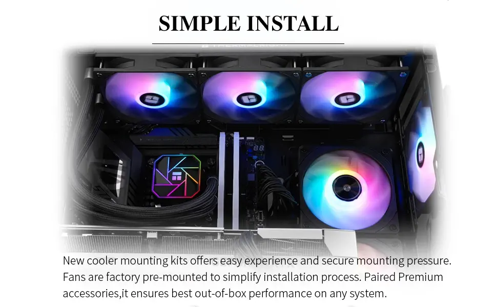Thermalright υδρόψυξη Water Cooling Aqua Elite 360 Black A-RGB V3 - LGA1851/LGA1700/AM5 - image 11