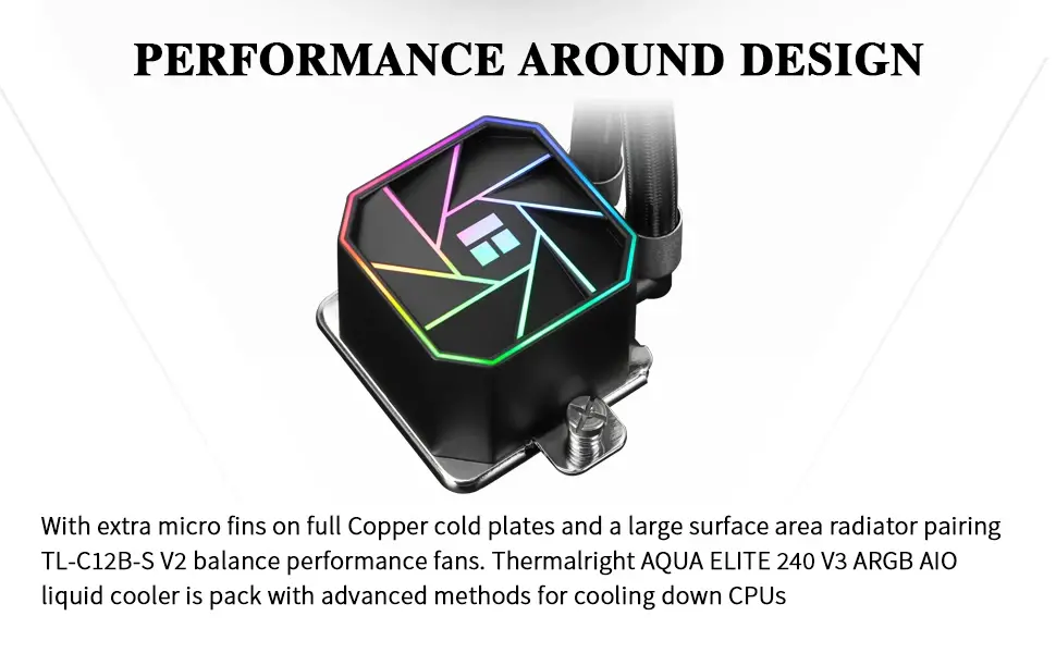 Thermalright водно охлаждане Water Cooling Aqua Elite 240 Black A-RGB V3 - LGA1851/LGA1700/AM5 - image 9