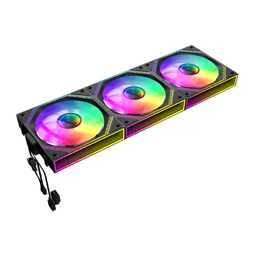 Gamemax Комплект вентилатори Fan Pack 3-in-1 3x120mm - FN12A-S3I Black, Daisy-Chain, Addressable RGB - image 1