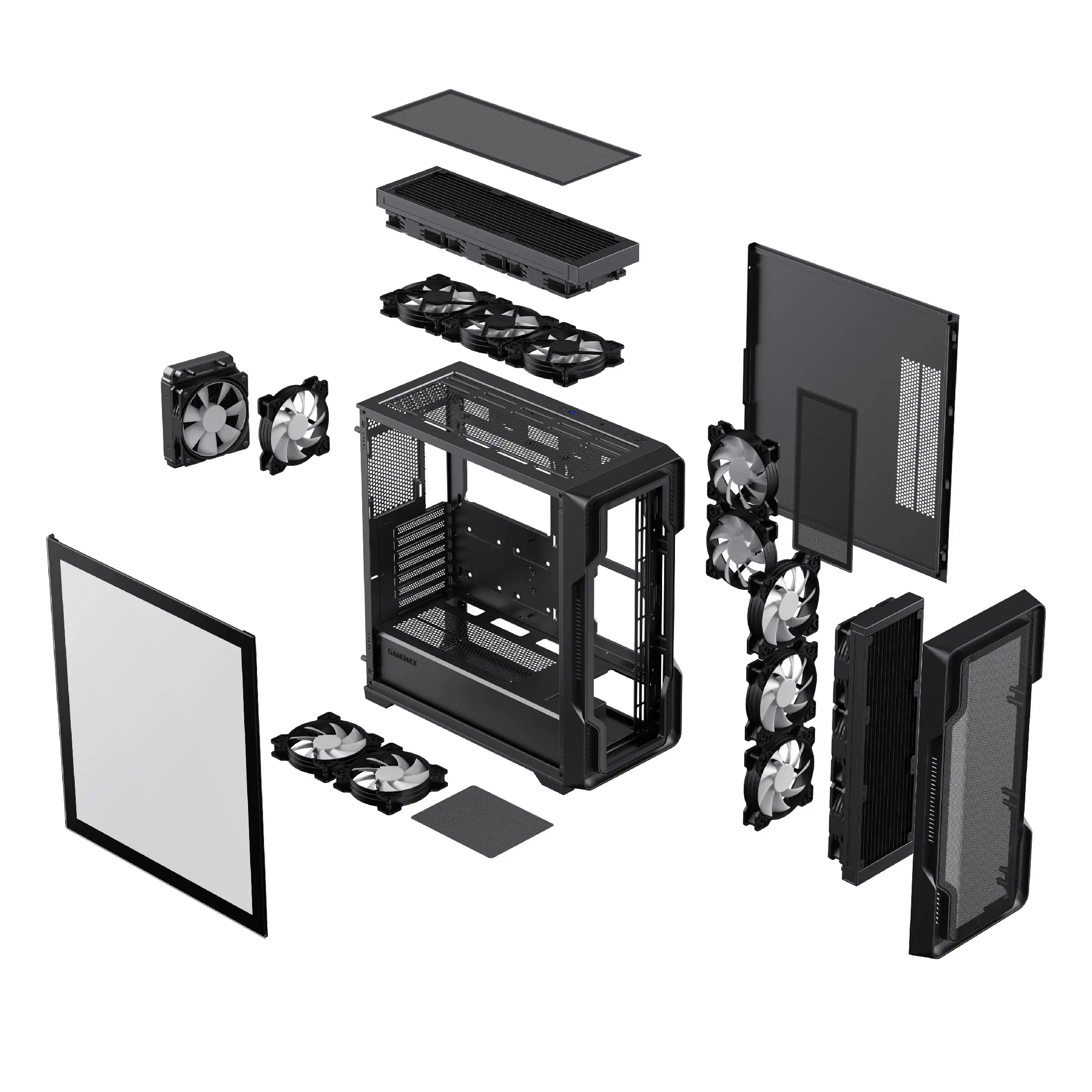 Gamemax кутия Case EATX - SIEGE Black - Addressable RGB - image 14
