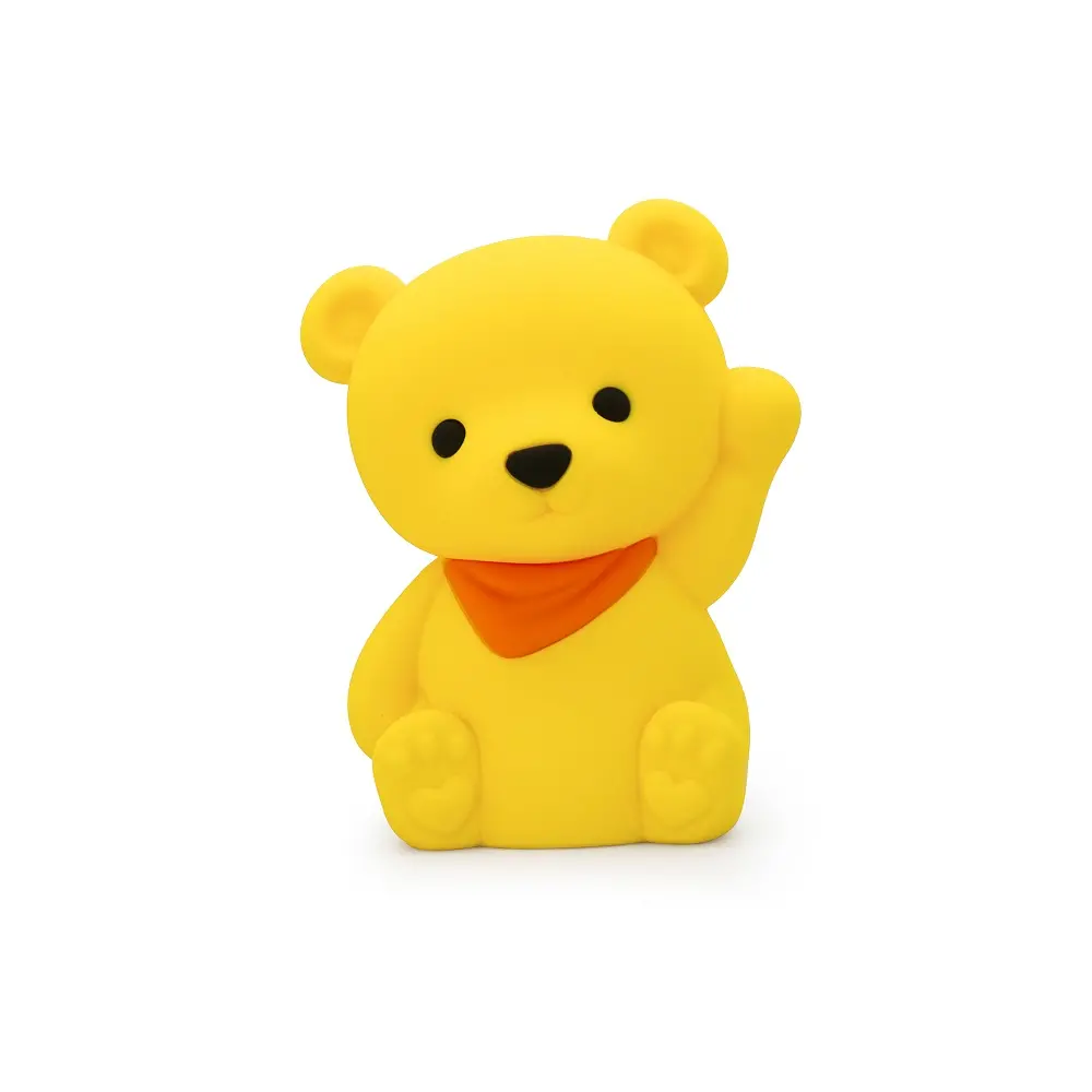 Нощна лампа Dhink® - Teddy, силикон, жълта