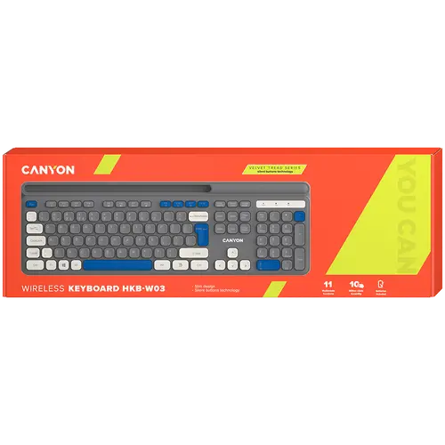 CANYON keyboard HKB-W03 EN AAA Wireless Grey - image 7