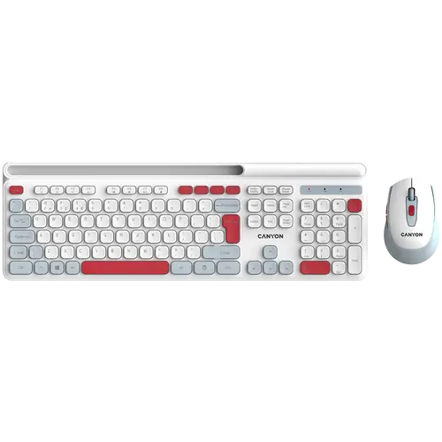 CANYON HSET-W5 EN Keyboard+Mouse AAA+AA Wireless White