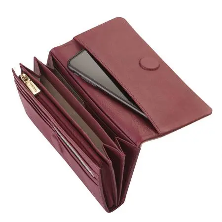 Дамско портмонe цвят Перлено розово и винено червено - ROSSI - image 5