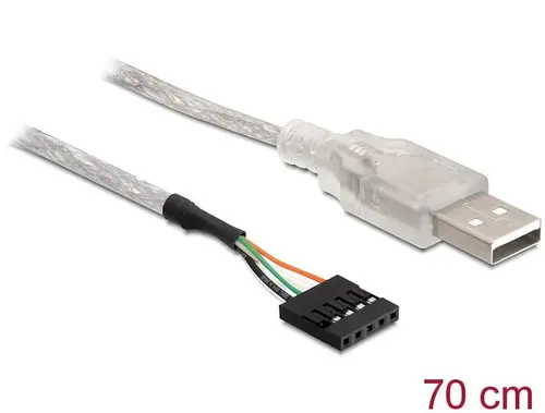 Кабел DeLock USB 2.0-A - pin header, 70 cm