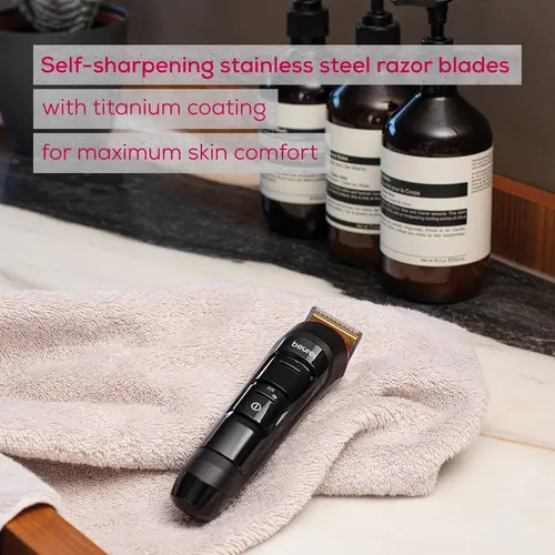 Κουρευτική μηχανή, Beurer MN4X beard styler, 2 εξαρτήματα, λεπτή λεπίδα περιγράμματος τιτανίου, λειτουργία με μπαταρία και ρεύμα, οθόνη LED, 10 μήκη - 6